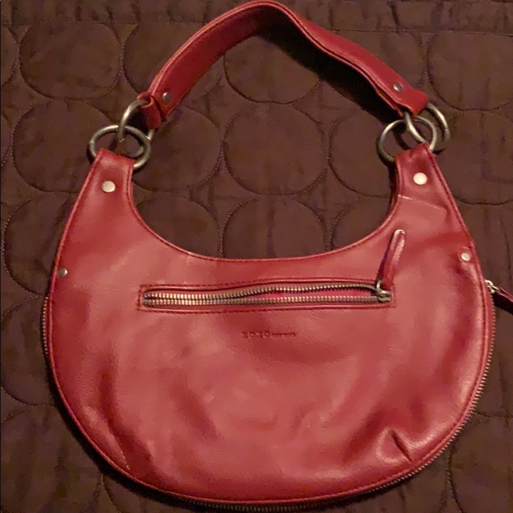 XOXO red leather bag